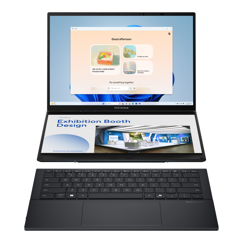 ASUS Zenbook Duo OLED Intel Core Ultra 9 Processor 285H 32GB DDR5X 2TB SSD 14.0-inch Double Screen 3K OLED Backpack Sleeve & ASUS Pen 4 MODE STYLE Win 11 Home ASUS Zenbook Duo OLED Intel Core Ultra 9 Processor 285H 32GB DDR5X 2TB SSD 14.0-inch Double Screen 3K OLED Backpack Sleeve & ASUS Pen 4 MODE STYLE Win 11 Home